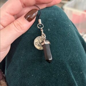 Black Crystal Pendant Keychain